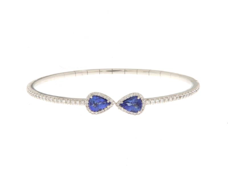 18KT WHITE GOLD BANGLE BRACELET WITH DIAMONDS AND SAPPHIRES JBG56Z2 B